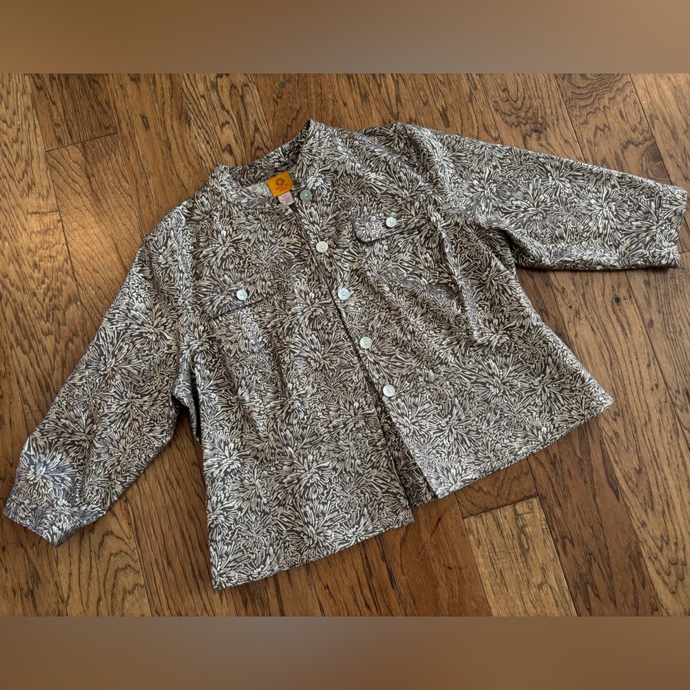 Ruby Rd. Brown And Cream Patterned Jacket Size 20 - image 1